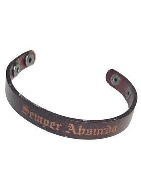 Semper Absurba Leather Bracelet XL 8" Brown Snap Magic Kingdom Wild Toad Ride